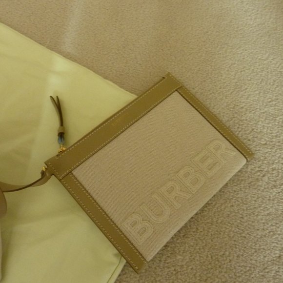 BURBERRY Mini Horseferry Linen Cotton Canvas Beach Tote - NEW - Picture 15 of 16